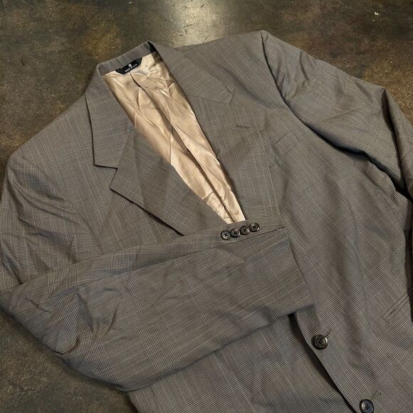 Perry Ellis Other - Portofolio Perry Ellis Mens Blazer Sport Coat Gray Beige 100% Wool USA Made